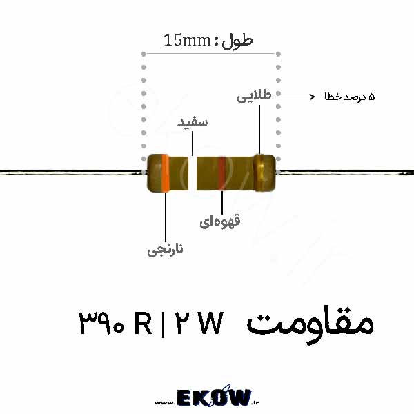 مقاومت 2 وات 390 اهم ( 2W 390 R)