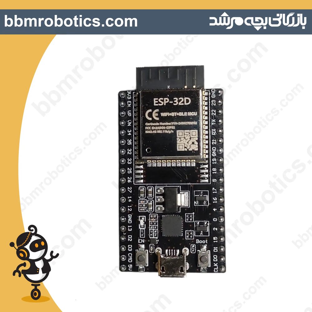 برد توسعه ESP32-DevkitC با ماژول ESP32-WROOM-32D و مبدل CP2102