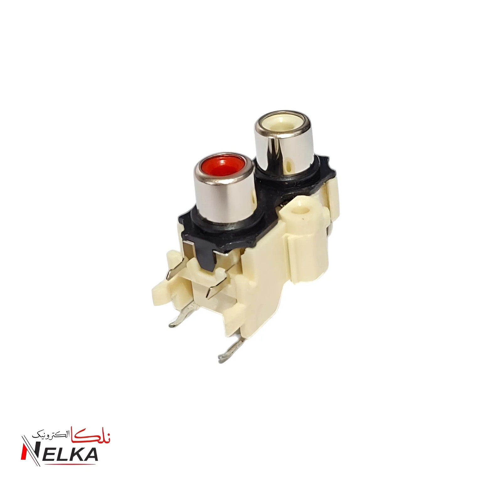 جک مادگی روبردی 2تایی 4 پایه AV/RCA