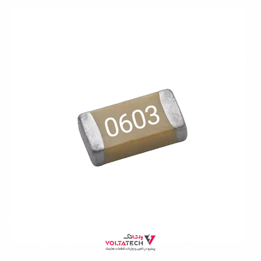 خازن 220 نانو فاراد 50V پکیج 0603 اورجینال – 220NF