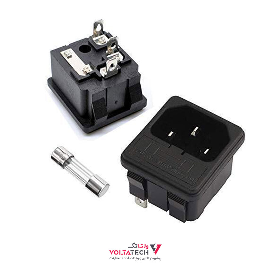 جک پاور کامپیوتر ورودی 220V نری فیوزدار خاری AC-02