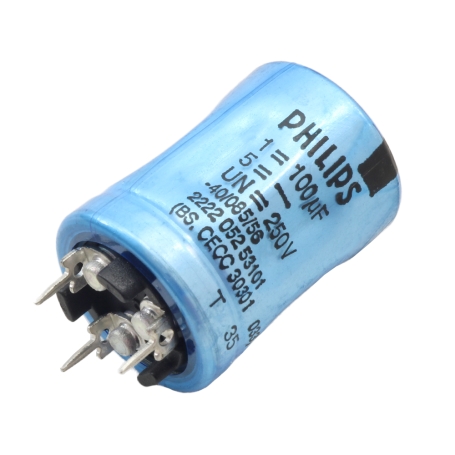 خازن الکترولیتی 100uF / 250V مارک PHILIPS