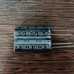 TAICON 450V 47uF - خازن الکترولیت 450 ولت 47 میکرو فاراد سری BY ابعاد 35.5 * 12.5