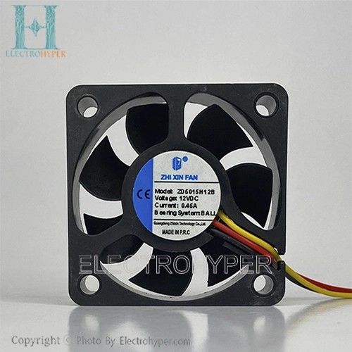 فن 5x5x1.5 سه سیم ZHIXIN 12V DC