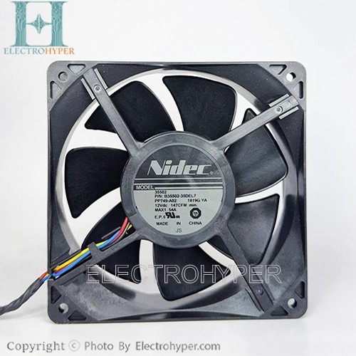 فن 12x12x3.8 چهارسیم Nidec 12vDC