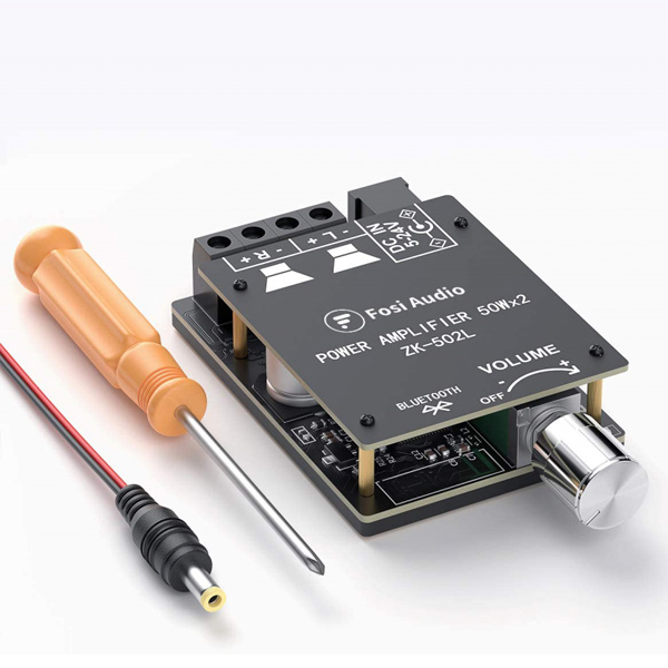 ماژول آمپلی فایر بلوتوث دار ورژن 5 مدل ZK-502L-2*50W ماژول بلوتوث ZK-502L دارای توان خروجی 2×50 وات