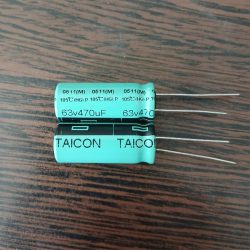TAICON 63V 470uF - خازن 63 ولت 470 میکرو فاراد سری HG ابعاد 31 * 12.5