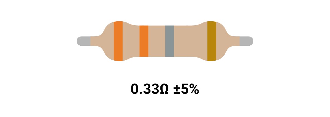 RESISTOR 1W 0.33R %5 -مقاومت 1 وات 0.33 اهم 5%