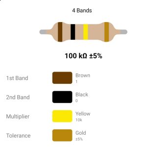 RESISTOR 2W 100K %5 – مقاومت ۲ وات 100 کیلواهم ۵% کربنی
