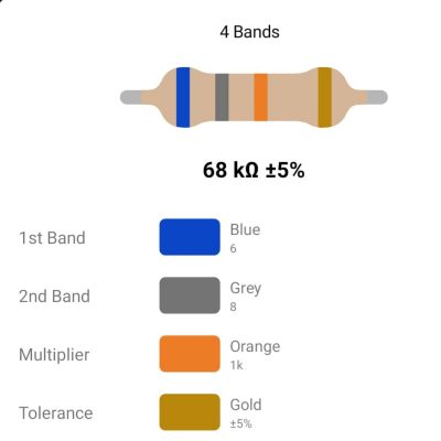 RESISTOR 2W 68K %5 – مقاومت 2 وات 68 کیلواهم ۵% کربنی
