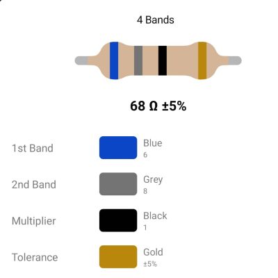 RESISTOR 2W 68R %5 – مقاومت ۲ وات 68 اهم ۵% کربنی