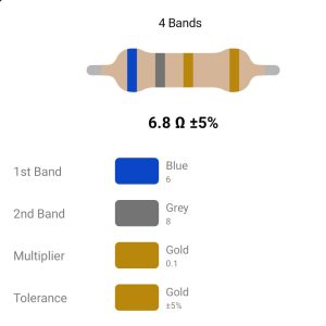 RESISTOR 2W 6.8R %5 – مقاومت ۲ وات 6.8 اهم ۵% کربنی