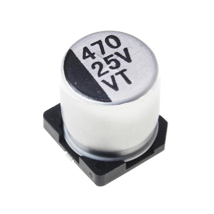 خازن الکترولیت SMD ظرفیت 470uF 25V 10×10.5mm