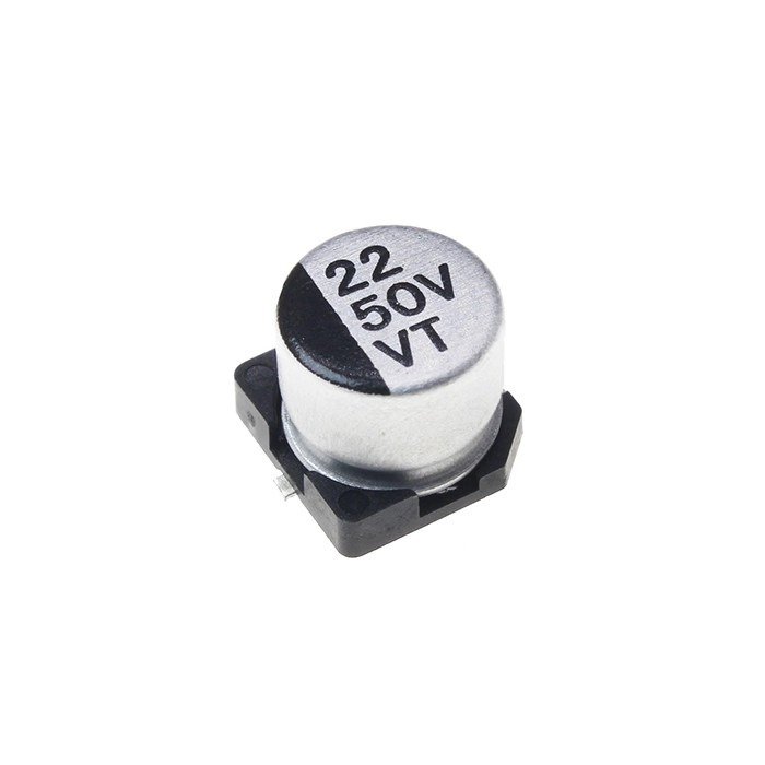 خازن الکترولیت SMD ظرفیت 22uF 50V 6.3×5.4mm