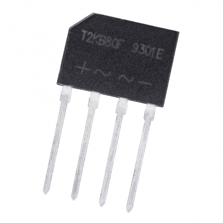 پل دیود 2A-800V تخت شانه ای T2KB80F تایوانی