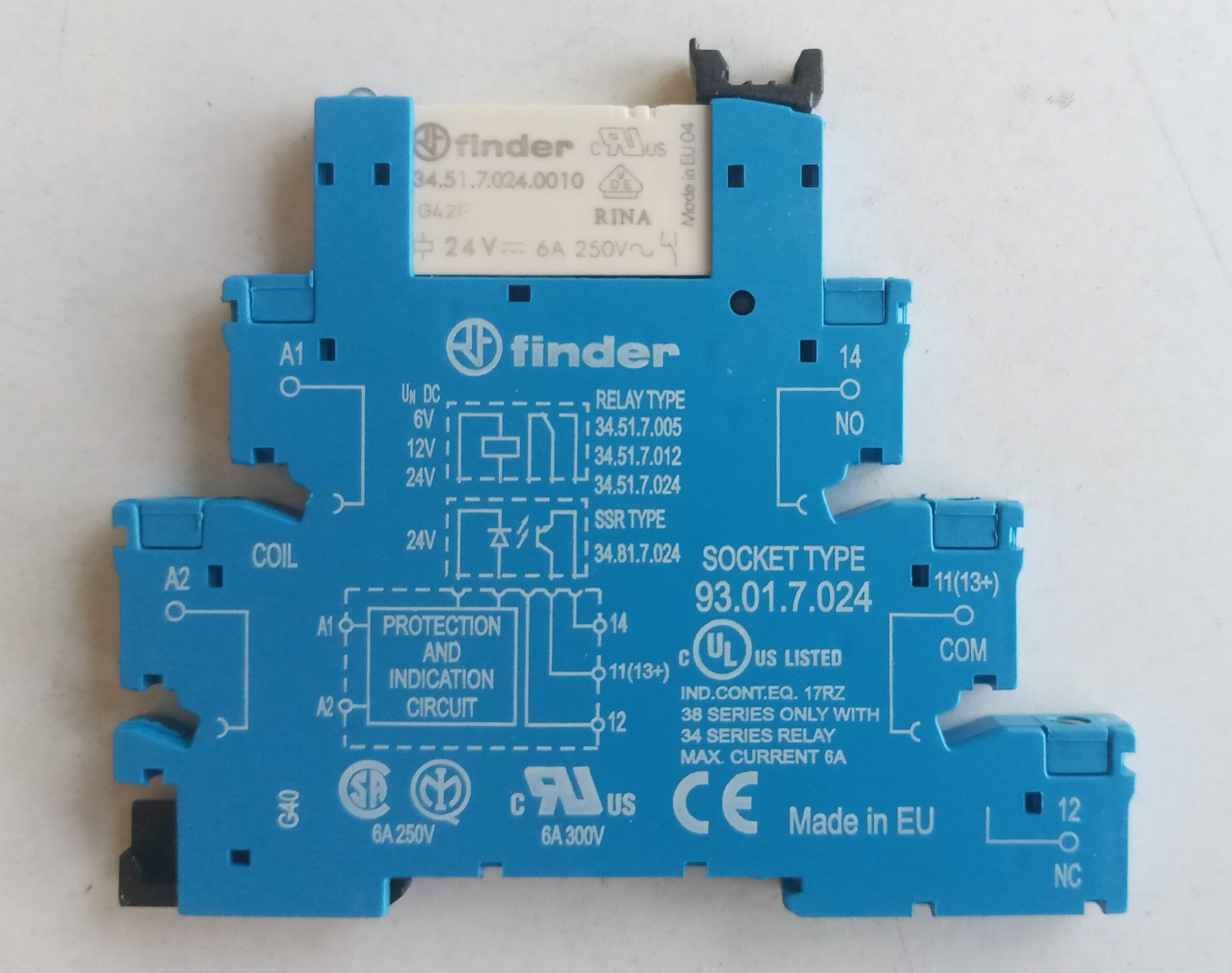 رله تک کنتاکت فیندر با پایه 1POLE Finder Relay With Base مدل 38.51.7.024.0050