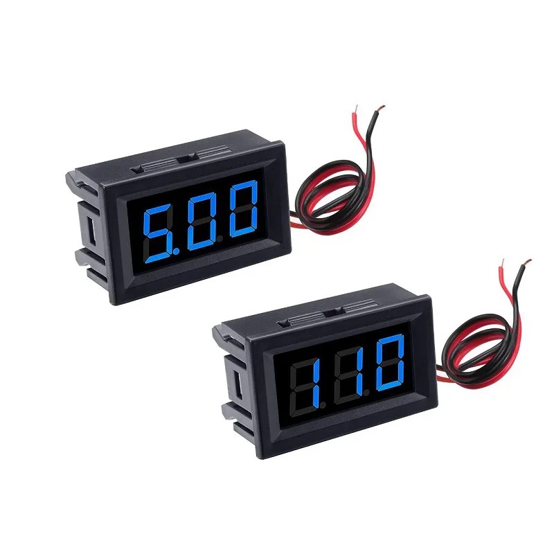 ماژول ولتمتر DC (آبی- 0.56 اینچ) دو سیمه قابدار