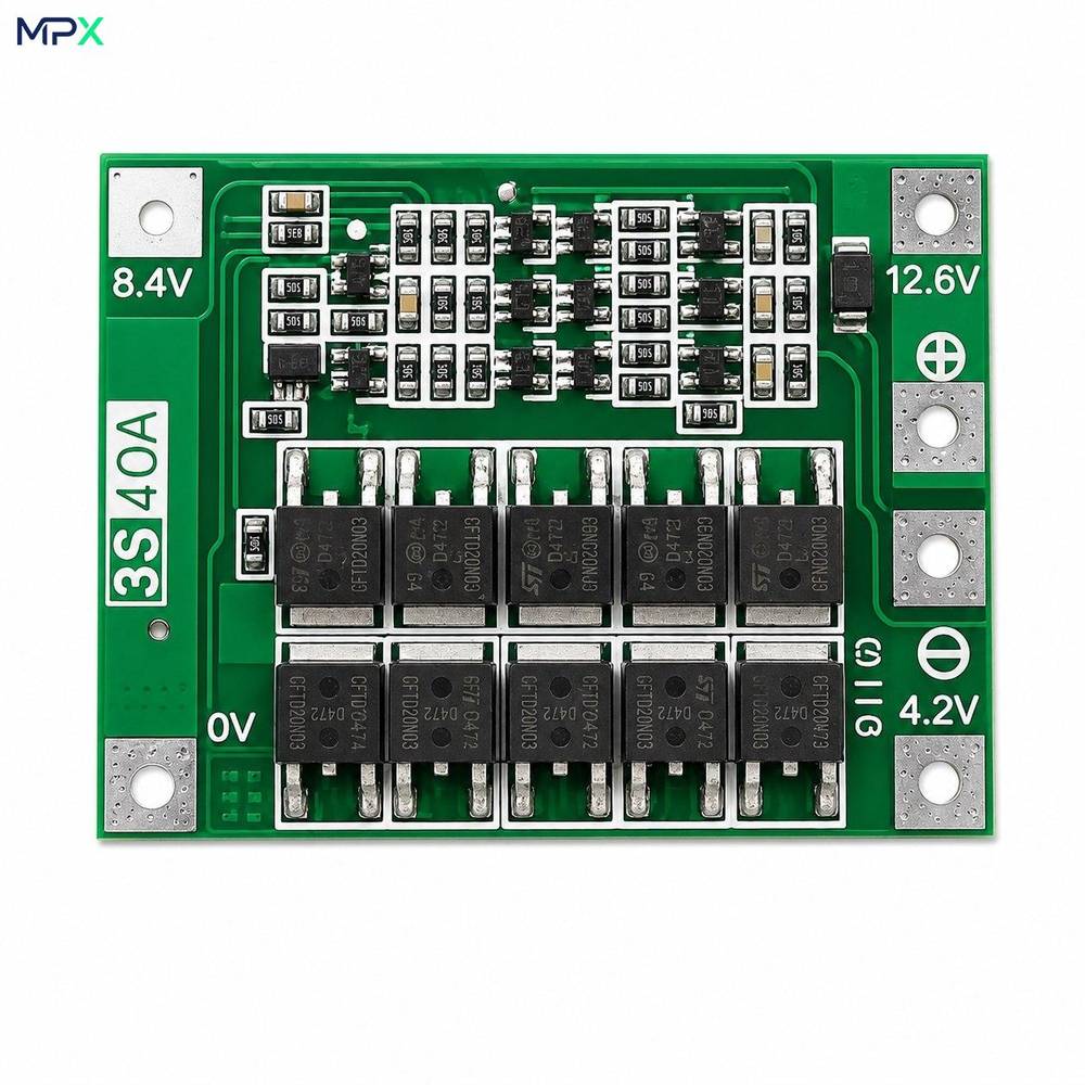 ماژول BMS 3S 40A | برد محافظ باتری لیتیومی 11.1V جریان 40 آمپر