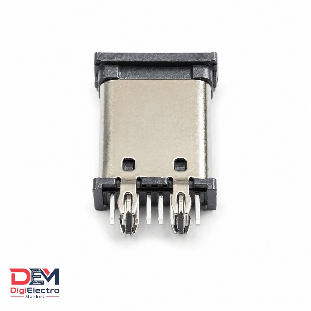 سوکت USB TYPE-C مادگی 16 پین ایستاده