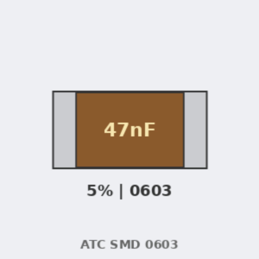 خازن SMD 47nF - دقت 5% - پکیج 0603