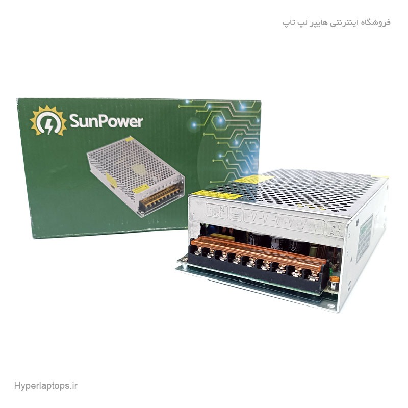 ترانس سوئیچینگ 5 ولت40 آمپر SUNPOWER مدل SP-200W مخصوص تابلو روان | SUNPOWER Switching Power Supply 5V 40A
