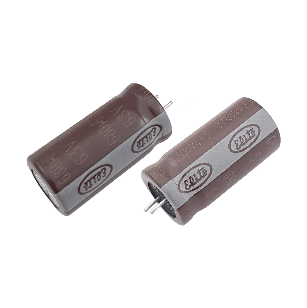خازن الکترولیت ELITE 12.5x25 680uF-63V پایه کوتاه