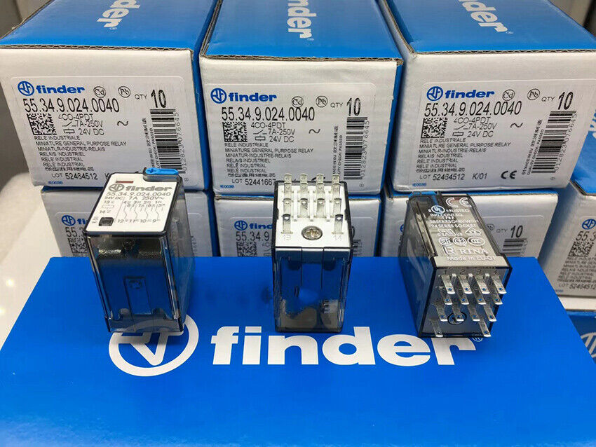 رله فیندر 24V DC چهار کنتاکت 7 آمپر (Finder 55.34.90.24)