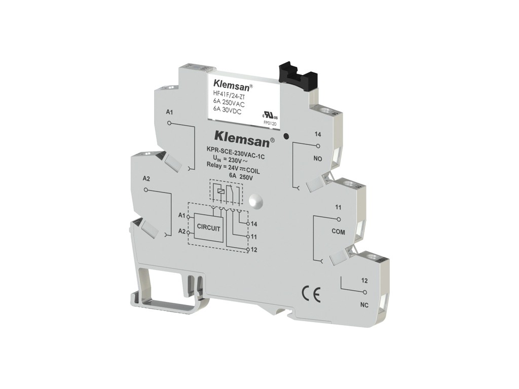 رله plc کلمسان 220 ولت تک کنتاکت مدل KPR-SCE-230VAC/DC-1C کد 270850