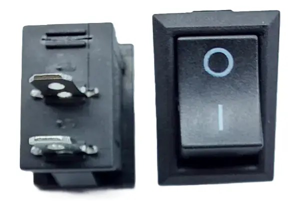 کلید راکر دوحالته دو پایه ۶ آمپر Rocker Switch KCD1 (6A 250V AC) 21*15*14.5