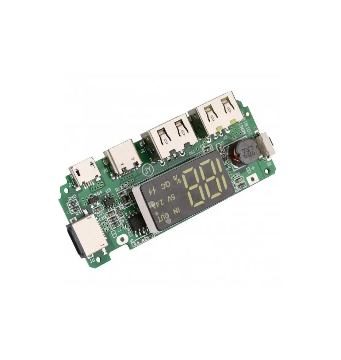 ماژول پاور بانک شارژر با نمایشگر2.4A TYPE C MICRO