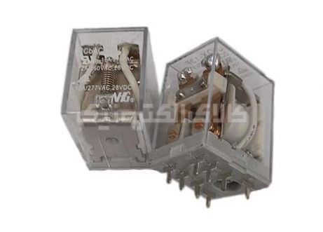 رله ایزومی پایه سوزنی 220 ولت 2 کنتاکت 10 آمپر NHG | JQX-13F-220VAC