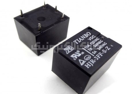 رله میلون کوتاه 6 ولت 1 کنتاکت 10 آمپر TIANBO | HJR-3FF-S-Z-6VDC