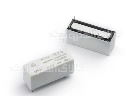 رله کتابی پایه معکوس پی ال سی 12 ولت 1 کنتاکت 10 آمپر NHG | NT74-1C-Z-N-12VDC