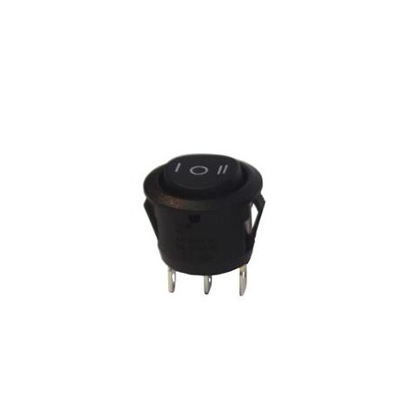 کلید راکر سه حالته گرد مشکی 3Pin مدل KCD2-103-3P