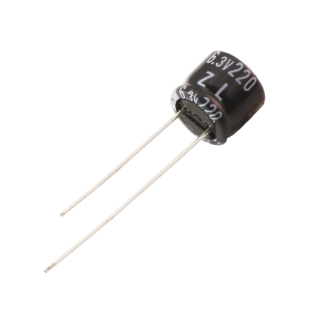 خازن الکترولیتی 220uF / 6.3V ژاپنی مارک RUBYCON سری ZL