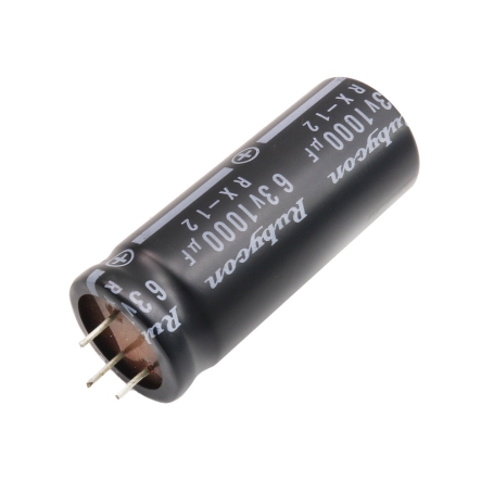 خازن الکترولیتی 1000uF / 63V ژاپنی مارک RUBYCON