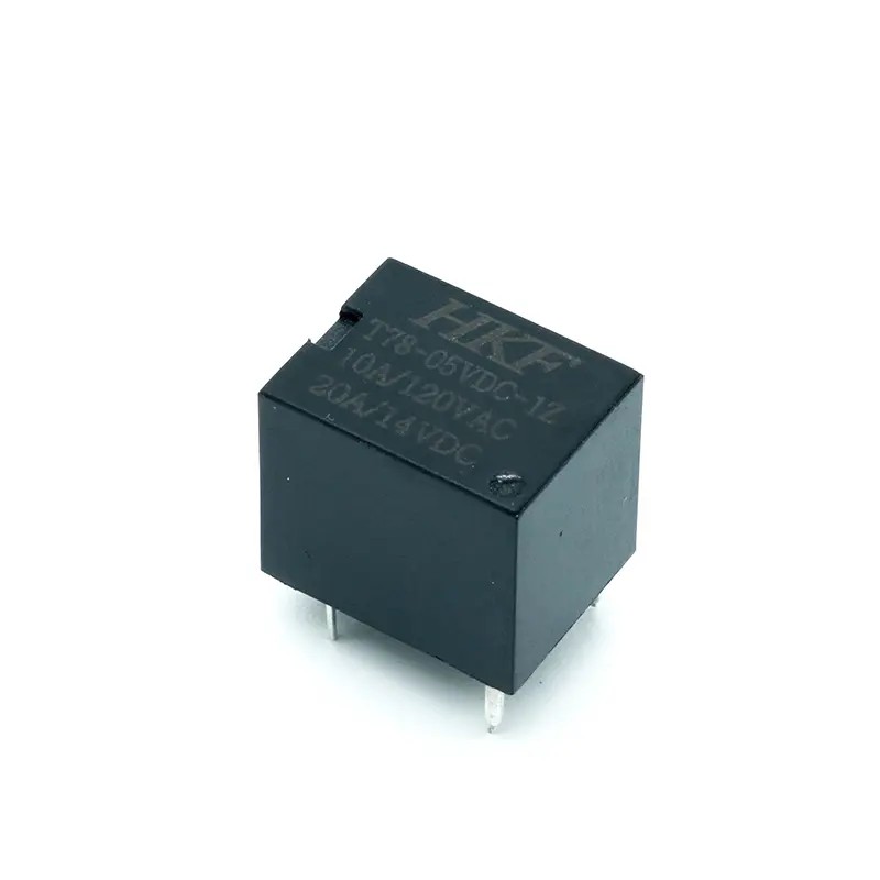رله 5 ولت برند HKF تک کنتاکت 5 پایه T78 بچه میلون (RELAY 5V 1C 5PIN)