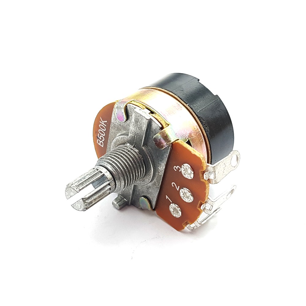 کلید ولوم بزرگ ۵۰۰ کیلو اهم دسته کوتاه B500K-15mm
