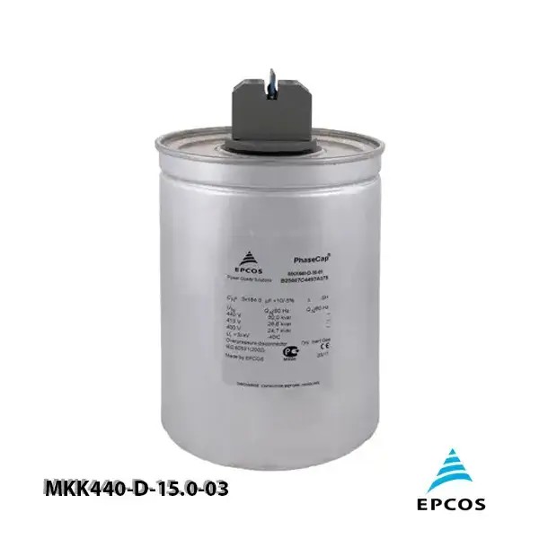 خازن 15.0 کیلووار گازی 440 ولت EPCOS کد MKK440-D-15.0-03