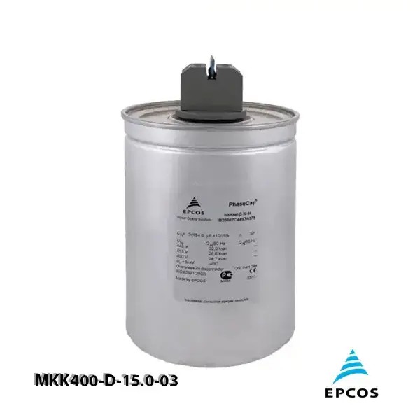 خازن 15.0 کیلووار گازی 400 ولت EPCOS کد MKK400-D-15.0-03
