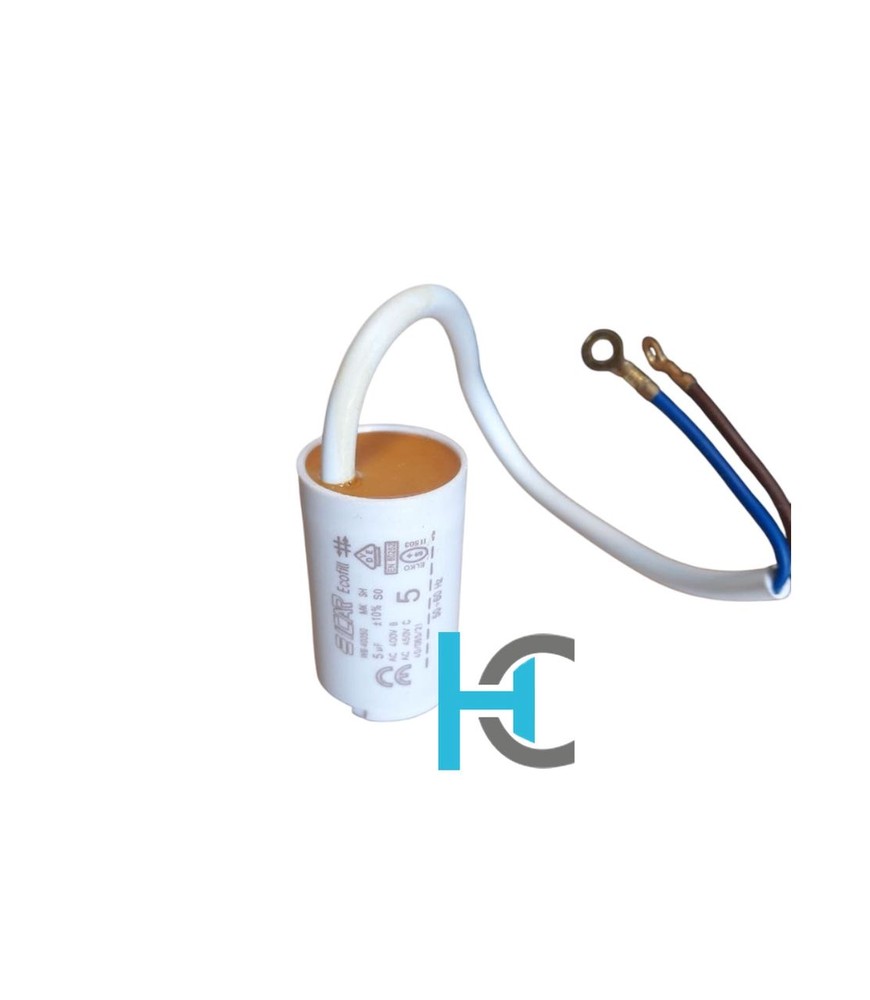 خازن 6/3 میکروفاراد 450 ولت بدنه پلاستیکی (فیشی)