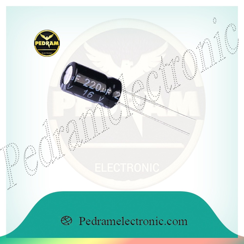 خارن 220MF 16V 220MF 16V CAP 16-220HGN 220MF16 220-16V 16-220 6.3*12خازن 220ميكروفاراد 16ولت - پدرام الکترونیک - قیمت ، خرید ، فروش