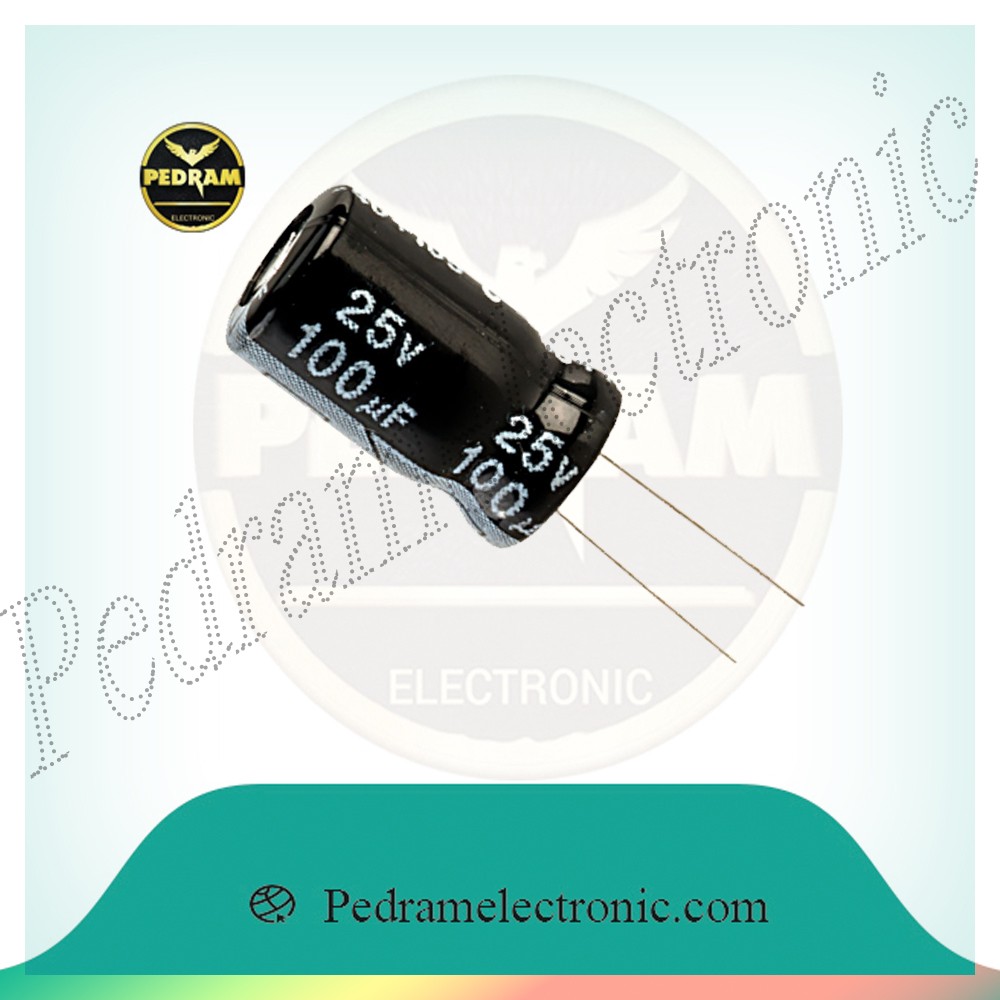خازن 100MF 25V 100MF 25V CAP 25-100HGN 100-25V 100MF25V 6.3*12خازن 100ميكروفاراد 25ولت - پدرام الکترونیک - قیمت ، خرید ، فروش