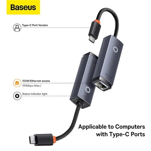تبدیل RJ-45 به تایپ سی Baseus Hub Lite WKQX000213