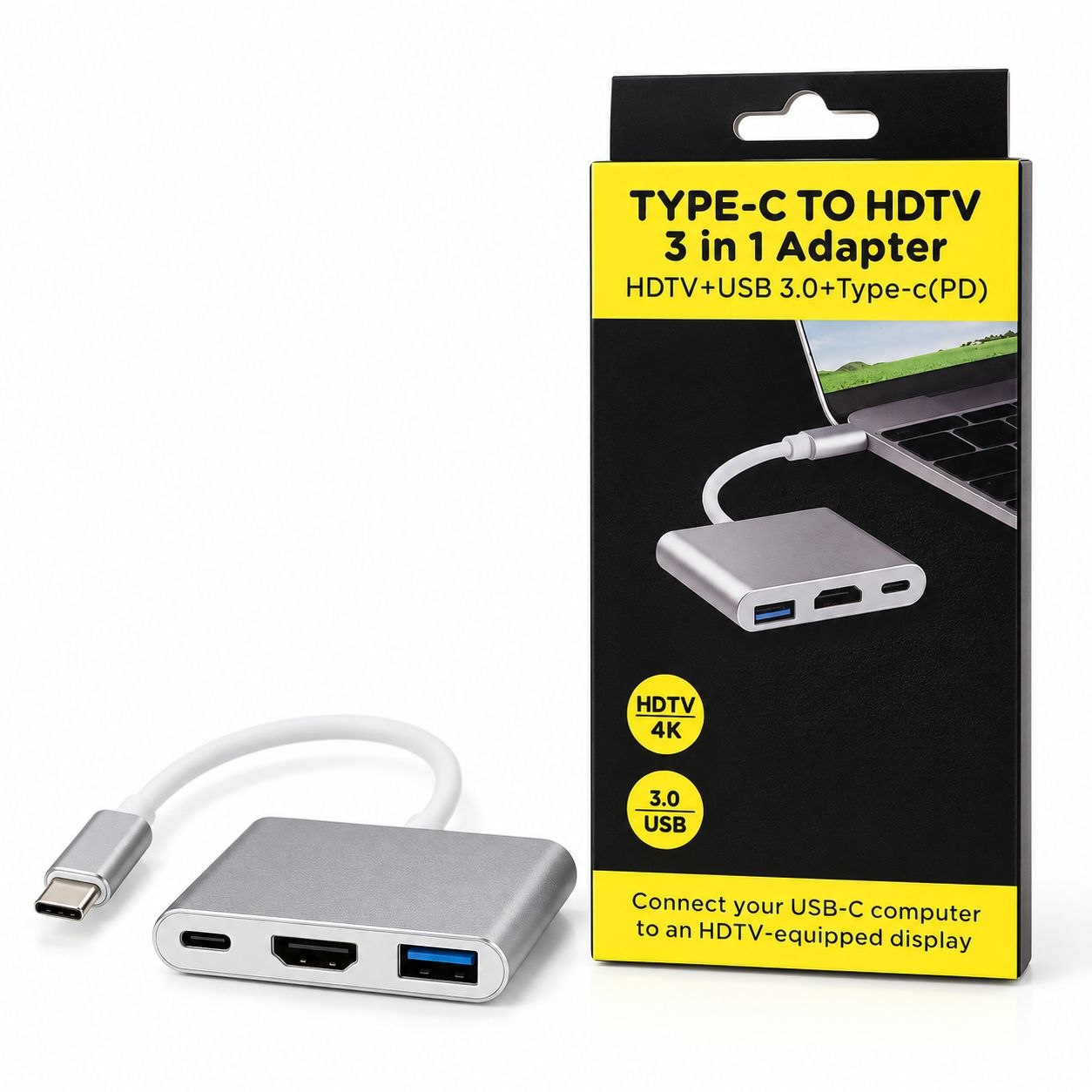 تبدیل Type-C به HDMI سه‌کاره 3 in 1