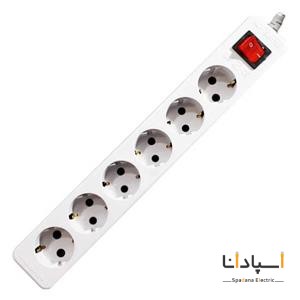 شهاب 6 خانه ارت دار با کلید و کابل 1/8 متری پارت مدل 657