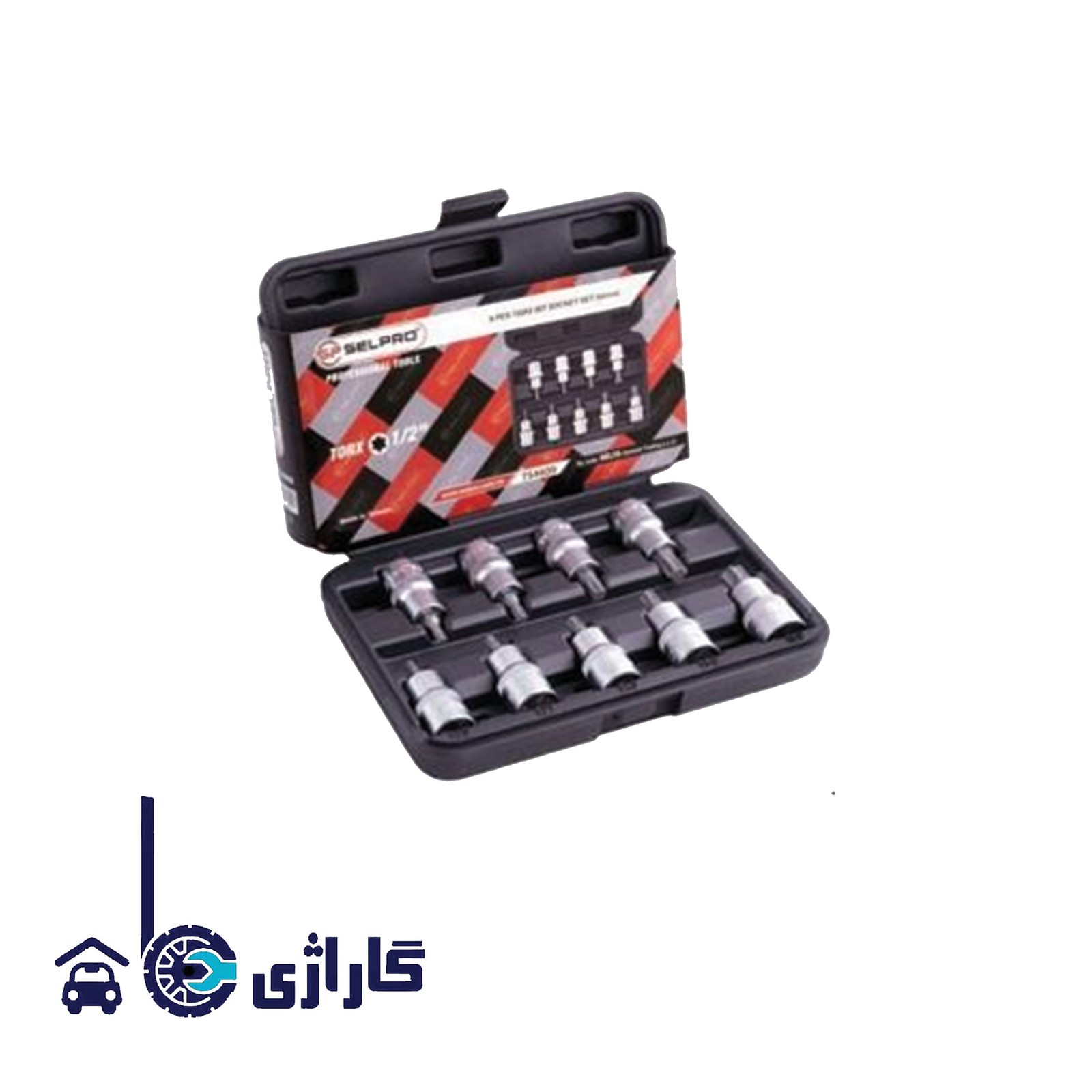 جعبه آلن بکس 1/2 درایو ستاره‌ای (T20_T60) 9 عددی selpro