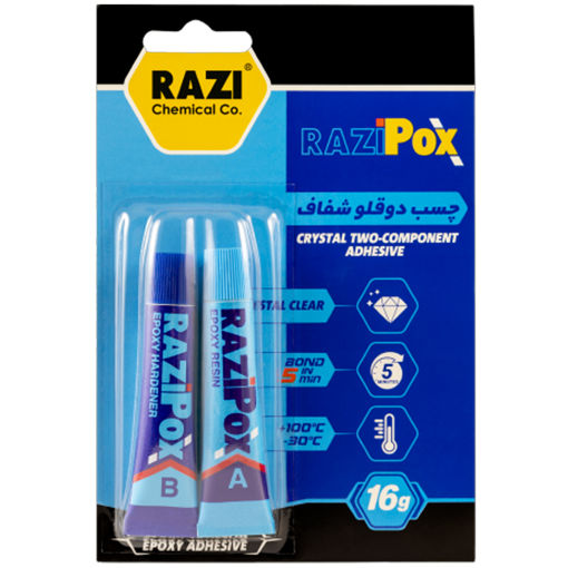 چسب دو‌قلو رازی شفاف مدل Epoxy Crystal