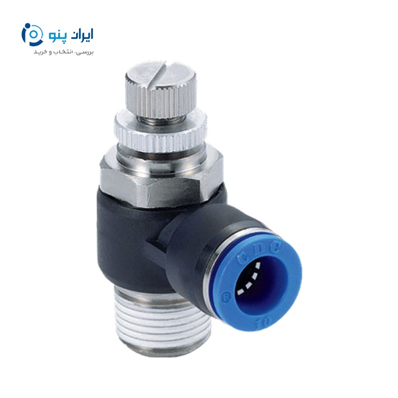 فلوکنترل سرجکی (پایلوت‌دار) پنوماتیک برند CDC شیلنگ ۸ رزوه ۱/۴ اینچ مدل NSC8-02