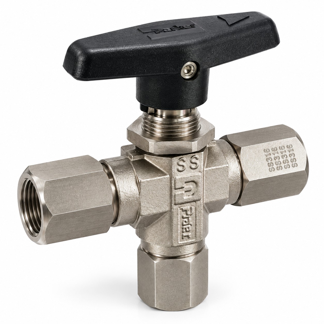 شیر بال ولو سه راهی پارکر 1/4 اینچ | Parker B-Series Three-Way Ball Valve